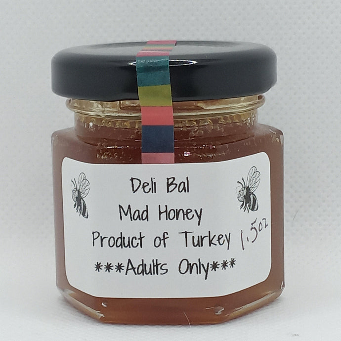 Deli Bal Turkish Nepal Organic Mad Honey 1.5 ounce jar - Rhododendron honey - Florida Poppy