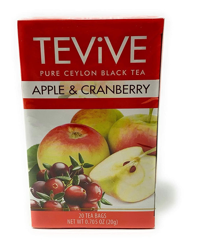 TEViVE APPLE & CRANBERRY Pure Ceylon Black Tea 20 Tea Bags - Old City Spices FP